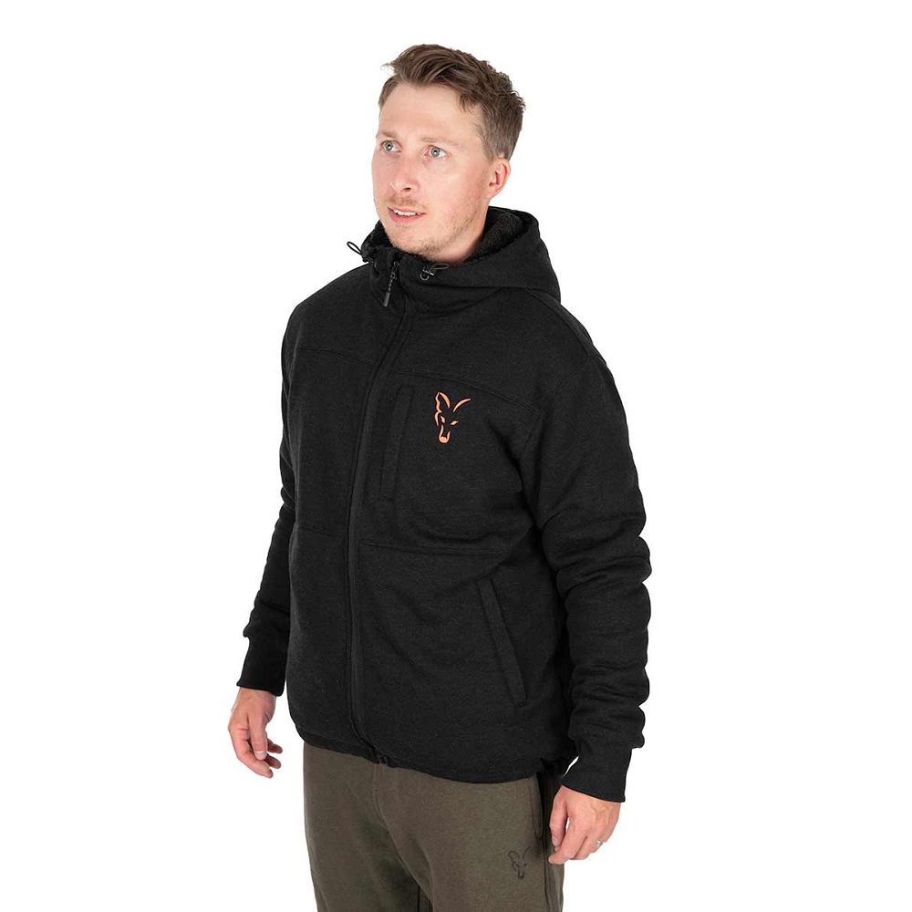 FOX Collection Sherpa Jacket Black and Orange