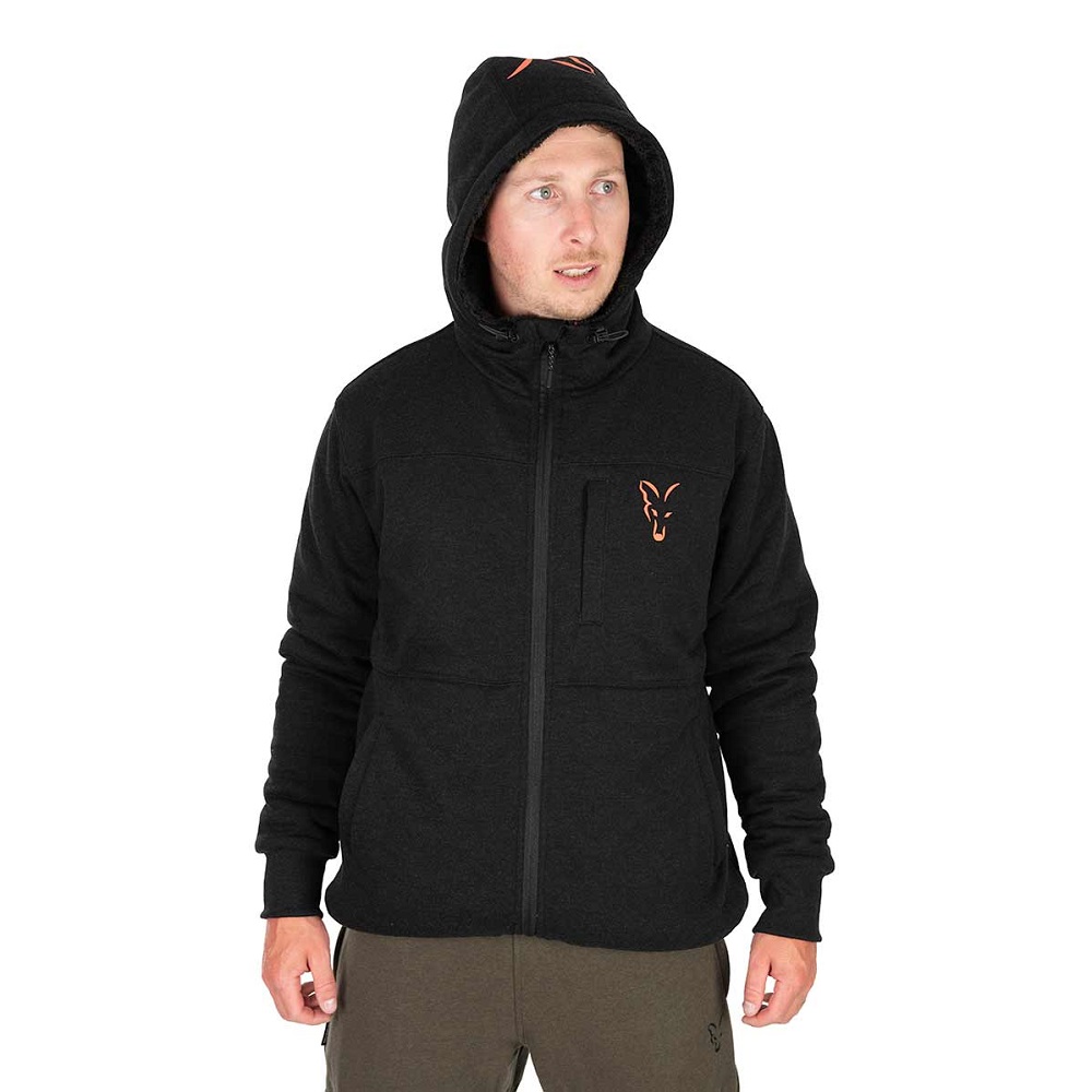 FOX Collection Sherpa Jacket Black and Orange