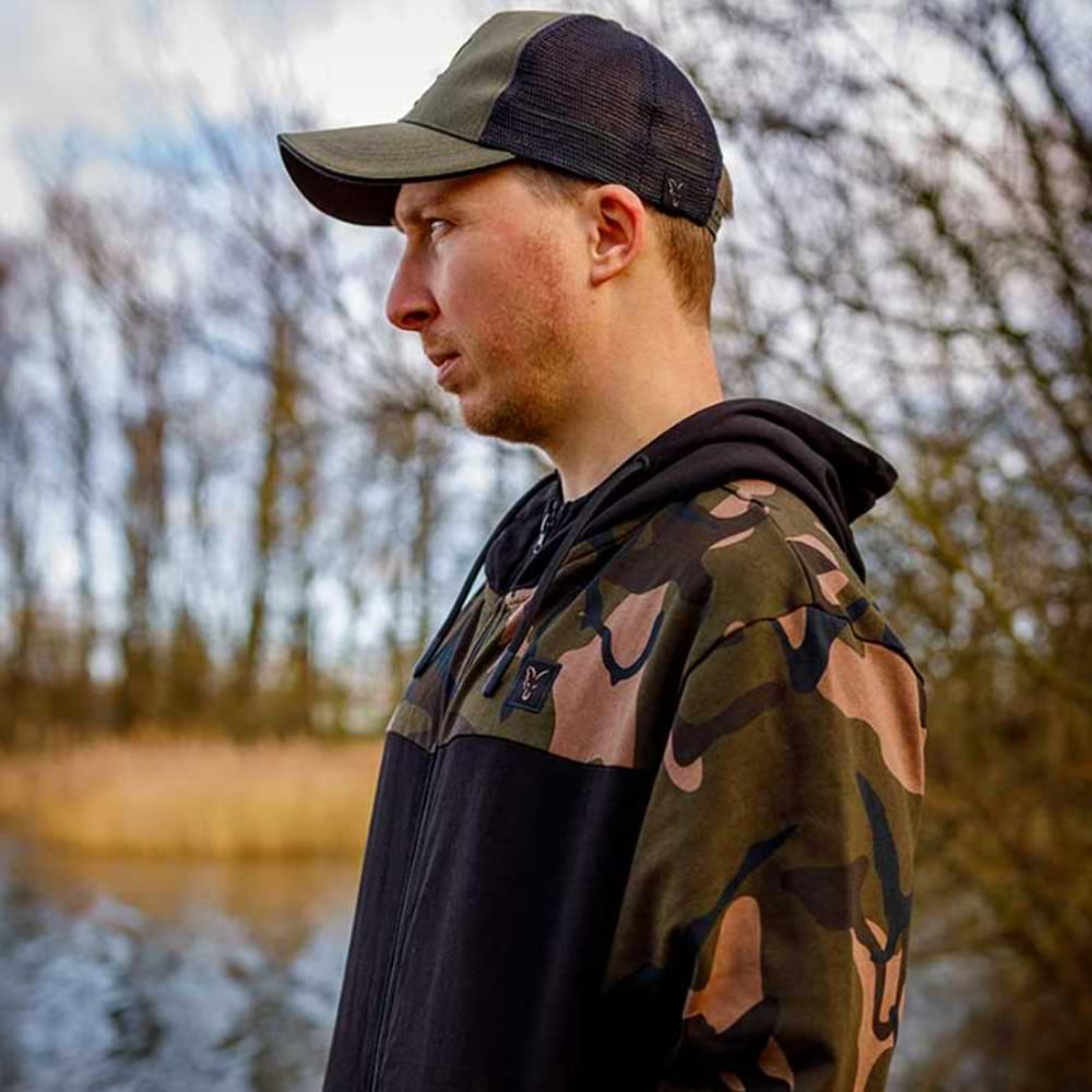 FOX LW Black with Camo Split Zip Hoody