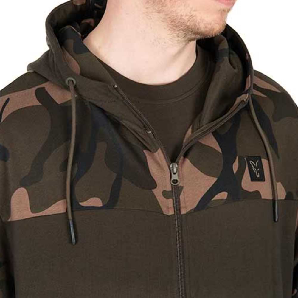FOX LW Khaki with Camo Split Zip Hoody