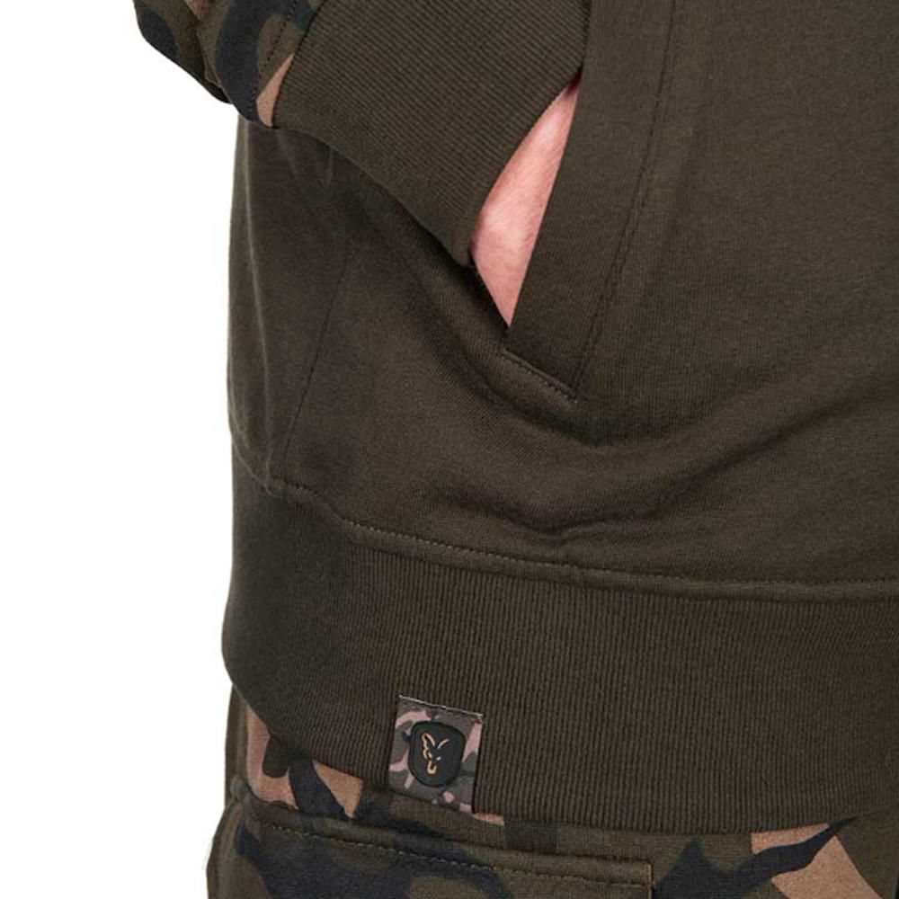 FOX LW Khaki with Camo Split Zip Hoody