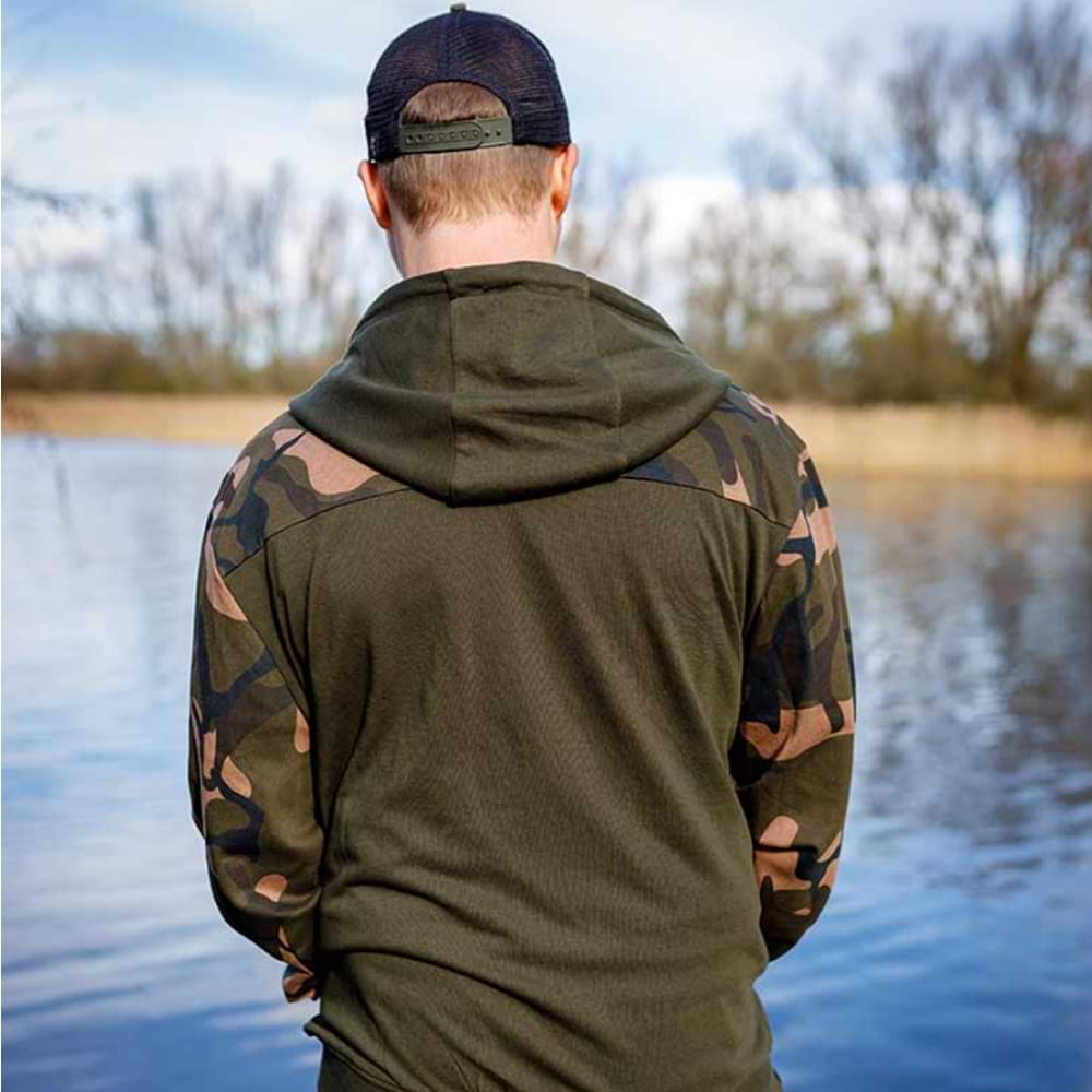 FOX LW Khaki with Camo Split Zip Hoody