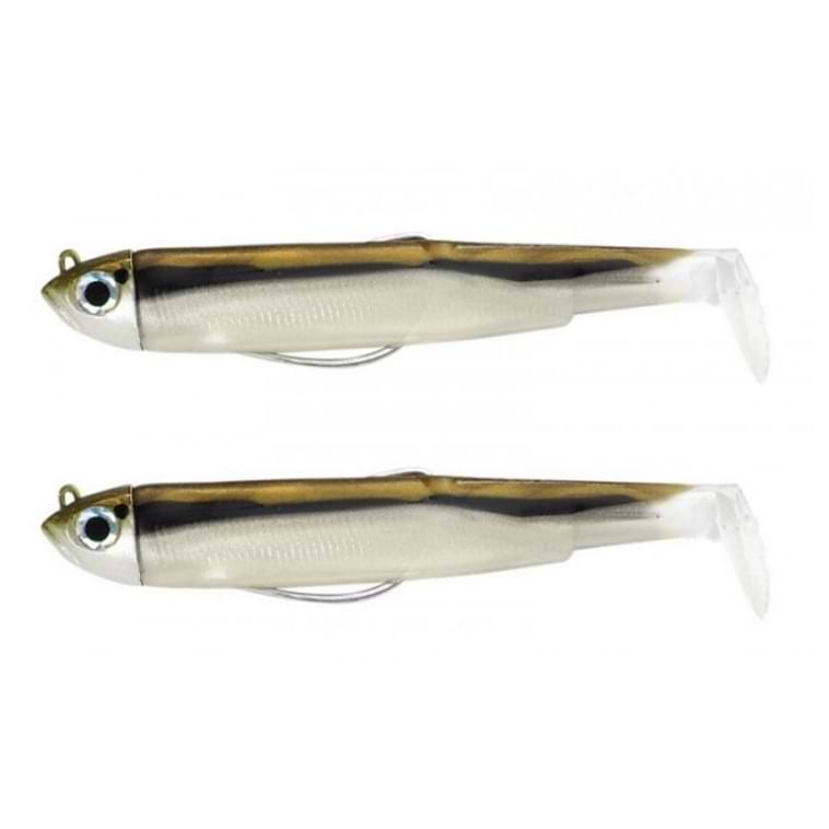 FIIISH Black Minnow No2 Double Combo 2 Jig Heads 5g - 2 Lure Bodies 9cm