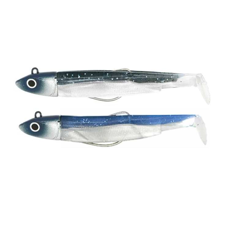 FIIISH Black Minnow No2 Double Combo 2 Jig Heads 10g - 2 Lure Bodies 9cm