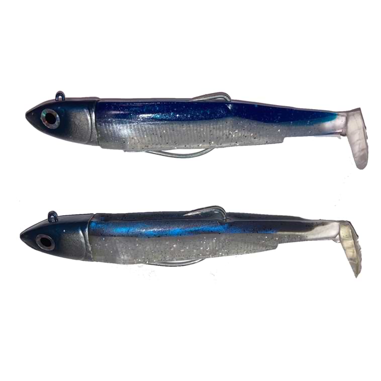 FIIISH Black Minnow No3 Double Combo 2 Jig Heads 25g - 2 Lure Bodies 12cm