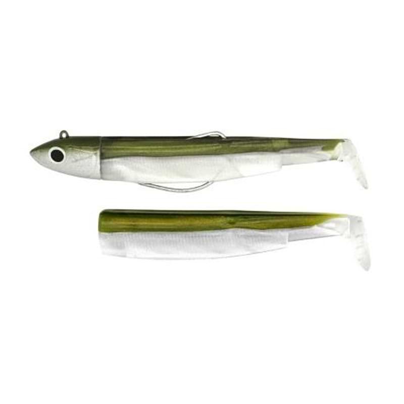 FIIISH Black Minnow No3 Combo Jig Head 37g - 2 Lure Bodies 12cm