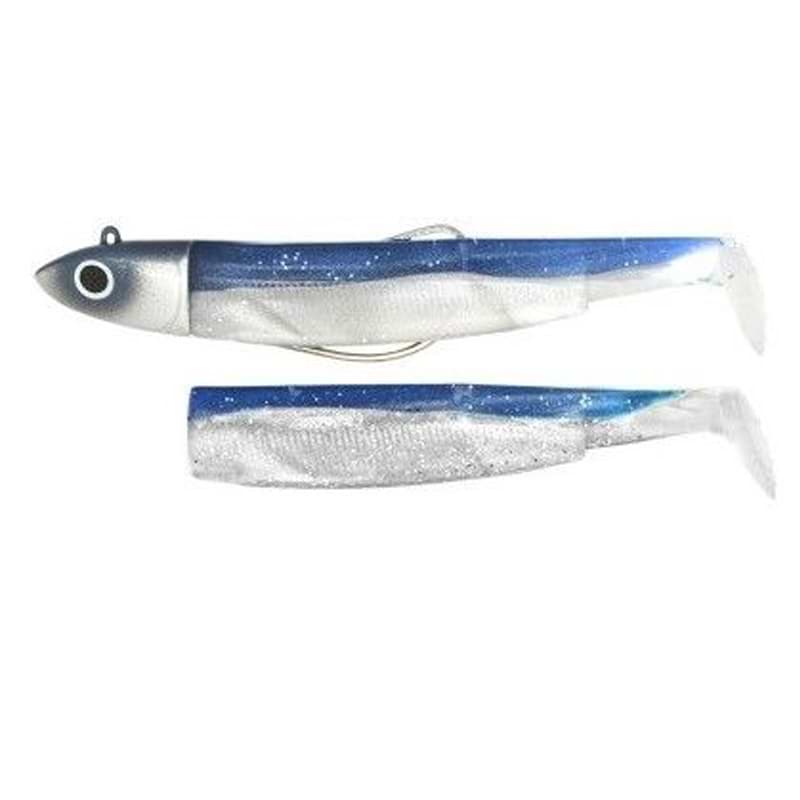 FIIISH Black Minnow No3 Combo Jig Head 25g - 2 Lure Bodies 12cm