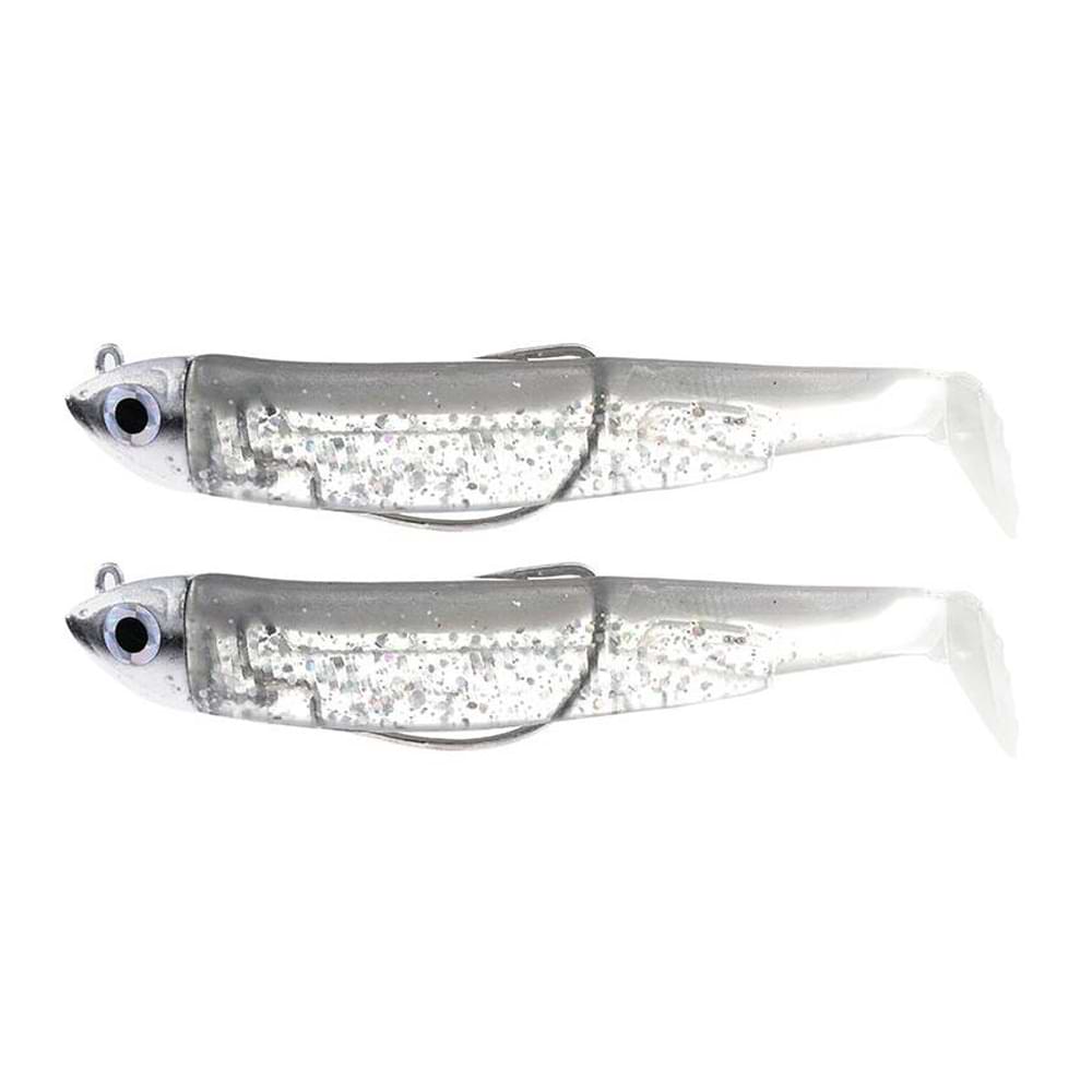 FIIISH Black Minnow No3 Double Combo 2 Jig Heads 12g - 2 Lure Bodies 12cm