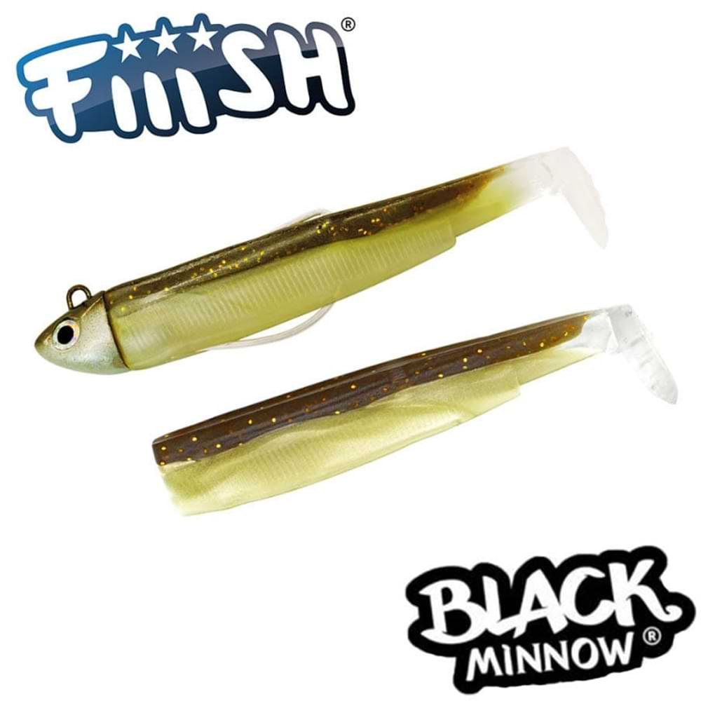 FIIISH Black Minnow No1 Combo Jig Head 4.5g - 2 Lure Bodies 7cm
