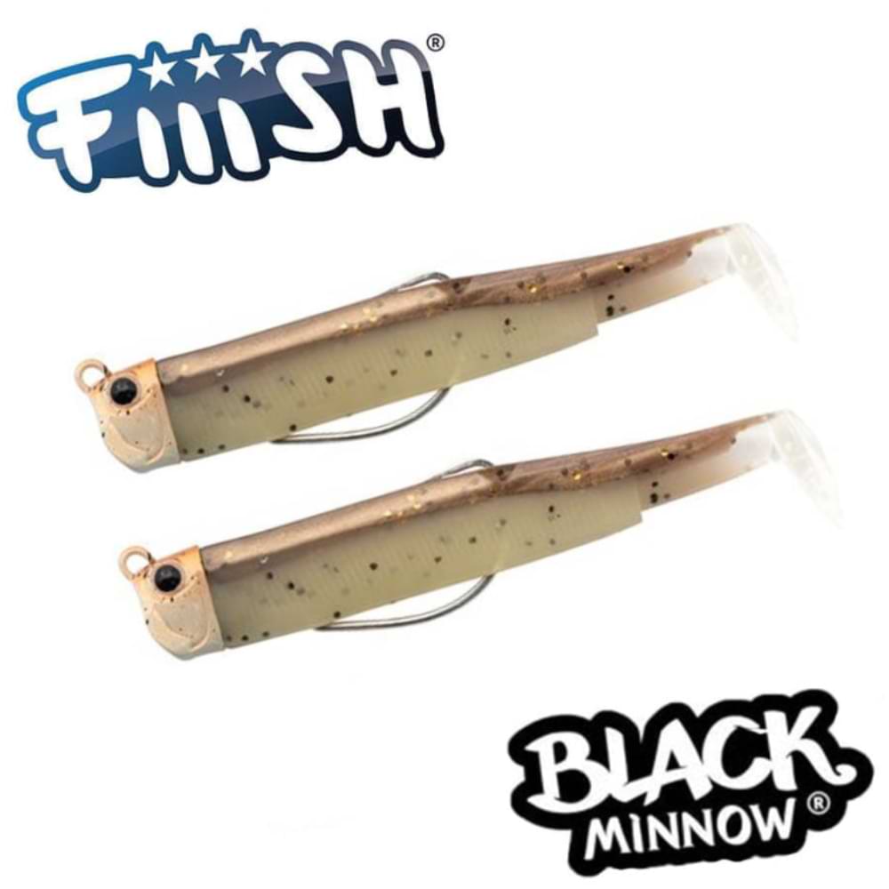 FIIISH Black Minnow No2 Double Combo 2 Jig Heads 7g - 2 Lure Bodies 9cm