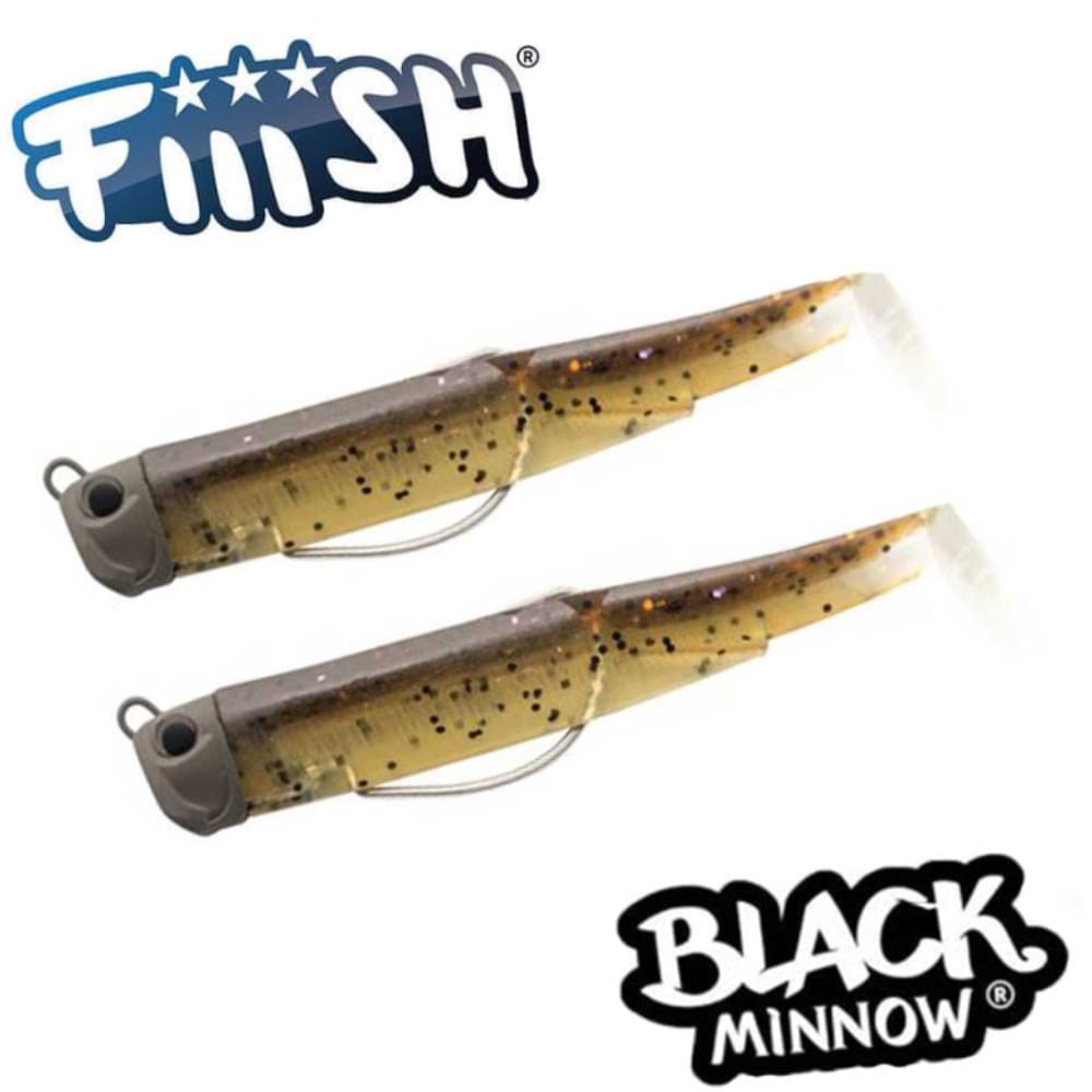 FIIISH Black Minnow No2 Double Combo 2 Jig Heads 7g - 2 Lure Bodies 9cm