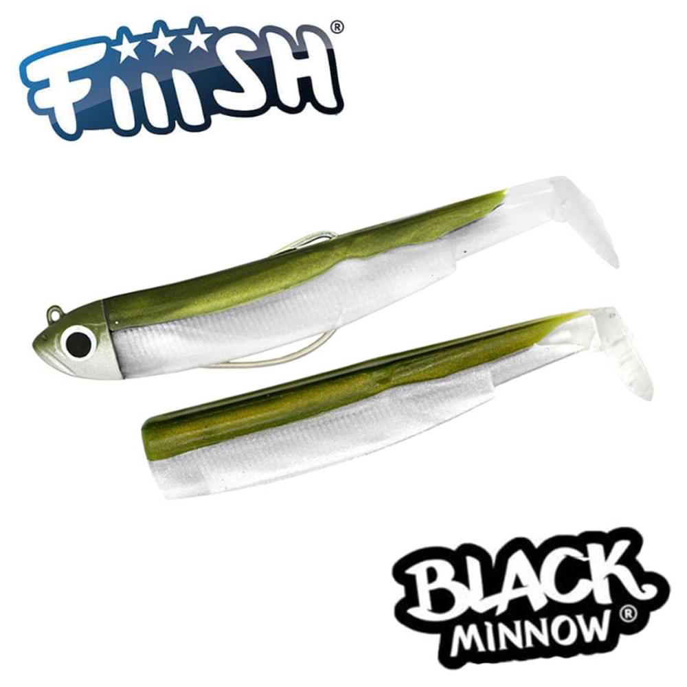 FIIISH Black Minnow No2.5 Combo Jig Head 26g - 2 Lure Bodies 10.5cm