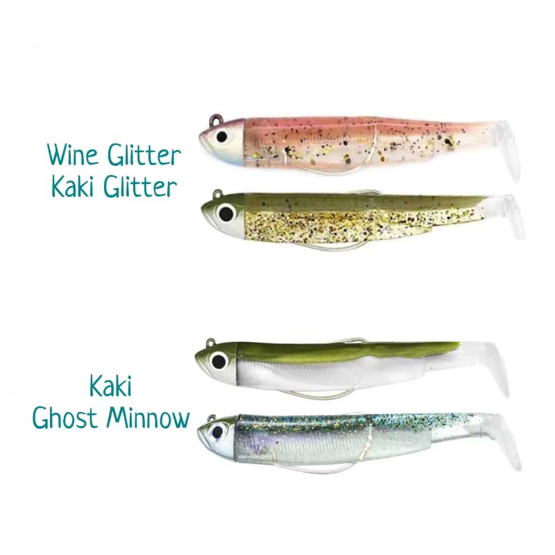 FIIISH Black Minnow No1 Double Combo 2 Jig Heads 3g - 2 Lure Bodies 7cm