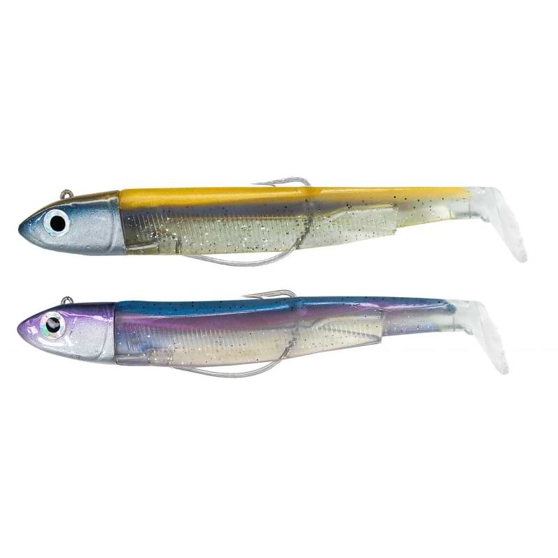 FIIISH Black Minnow No3 Double Combo 2 Jig Heads 25g - 2 Lure Bodies 12cm
