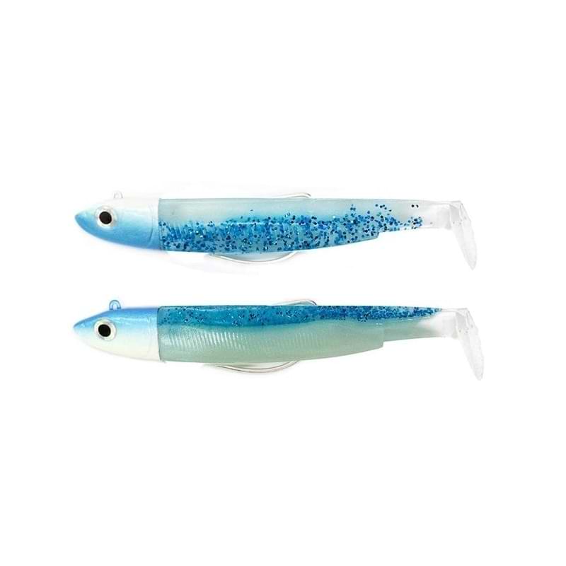 FIIISH Black Minnow No2 Double Combo 2 Jig Heads 10g - 2 Lure Bodies 9cm
