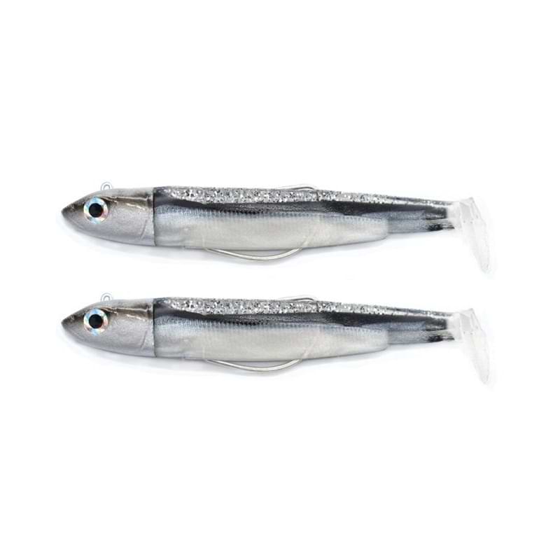FIIISH Black Minnow No2 Double Combo 2 Jig Heads 10g - 2 Lure Bodies 9cm