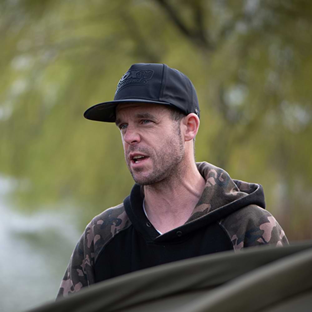 FOX Black with Camo Flat Peak Snapback Hat