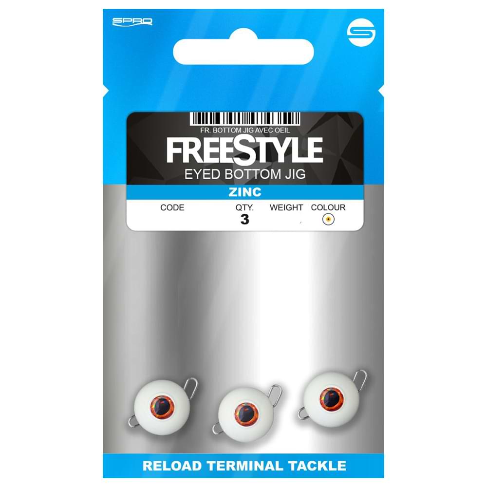 FREESTYLE Eyed Bottom Jigs - Glow White