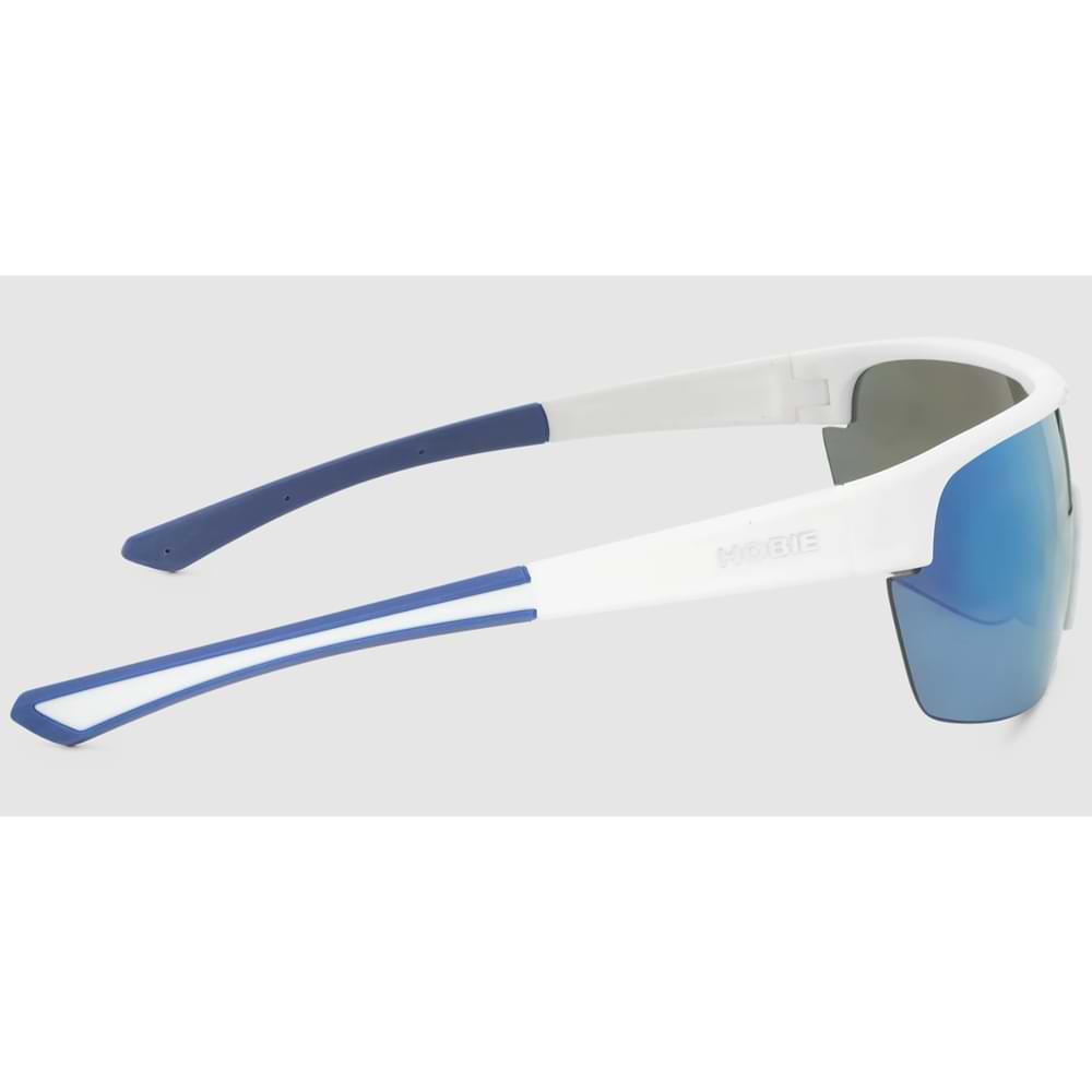 HOBIE Echo Sunglasses - Satin White-Blue with Grey-Cobalt Mirror