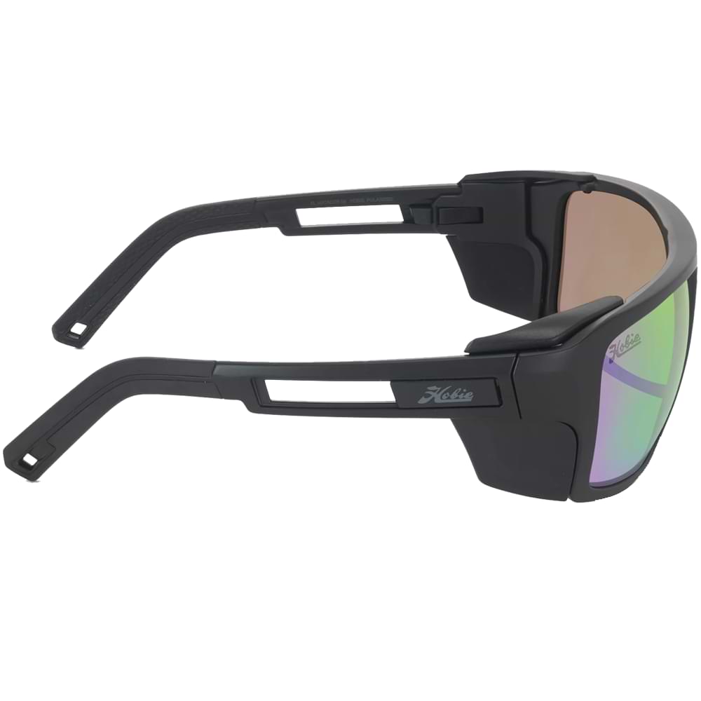 HOBIE El Matador Sunglasses Satin Black - Copper with Sea Green Mirror