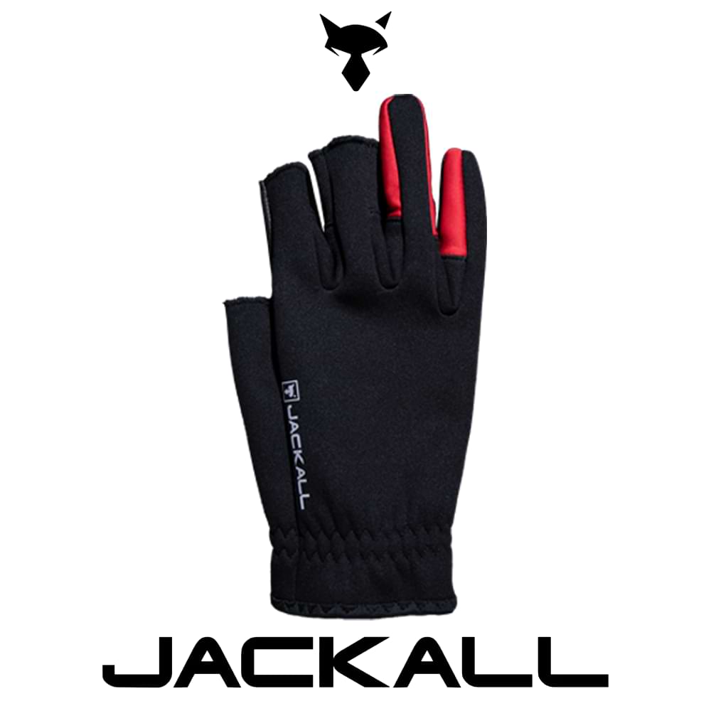 JACKALL Versatile Gloves Three Fingers - Red