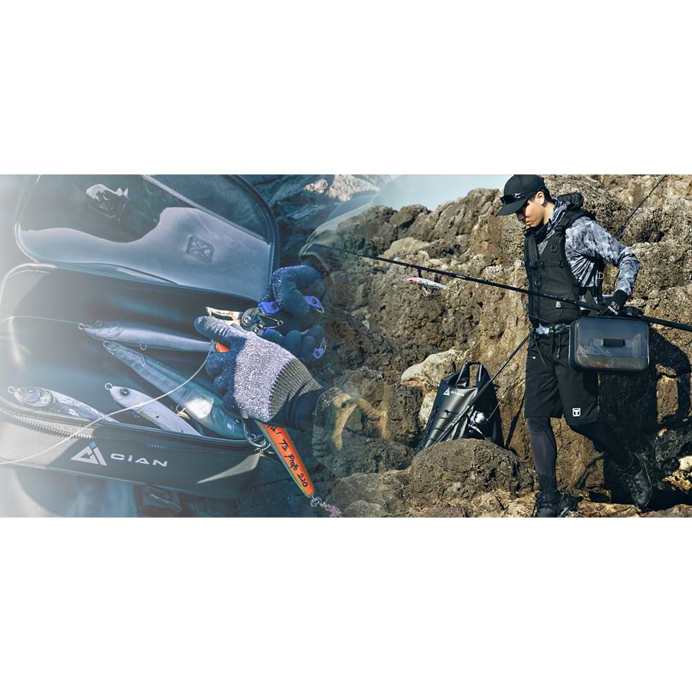 JACKALL CiAN Mesh Tackle Case Black - L