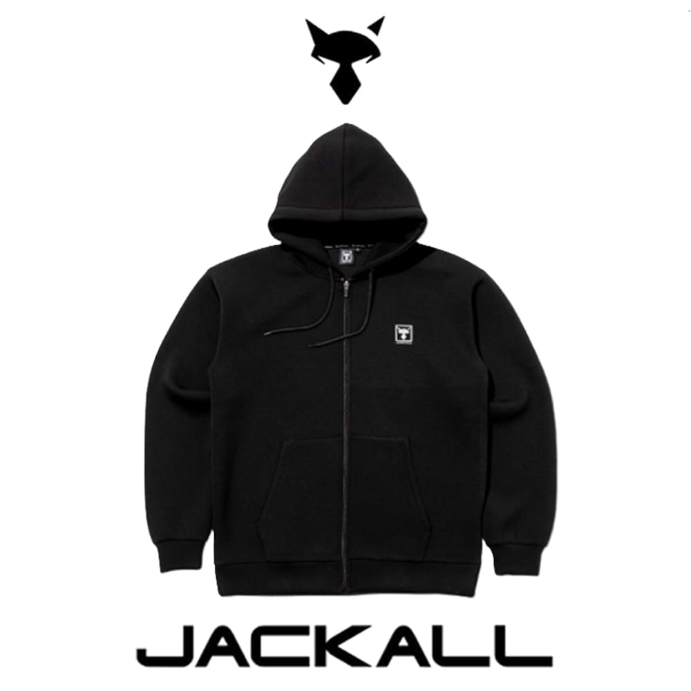 JACKALL Jersey Zip Up Logo Hoodie - Black