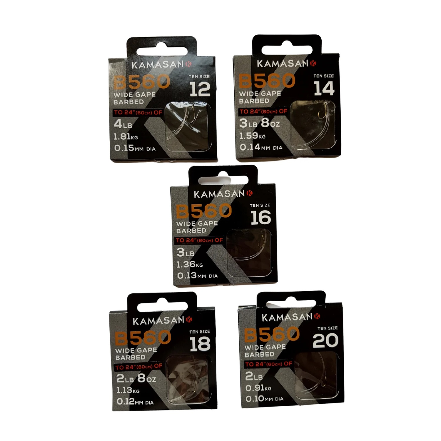 KAMASAN B560 Barbed Hooks to Nylon