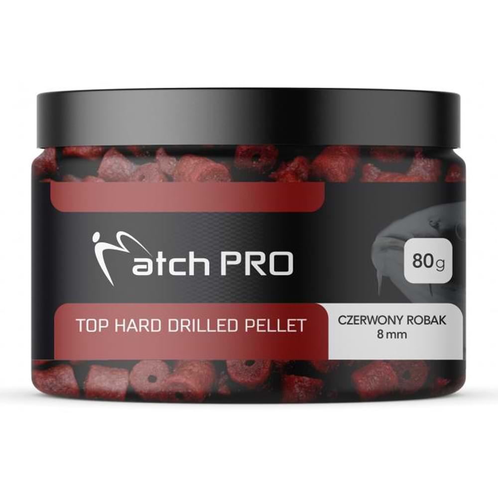 MatchPro Top Hard Drilled Pellets 8mm 80g Red Worm