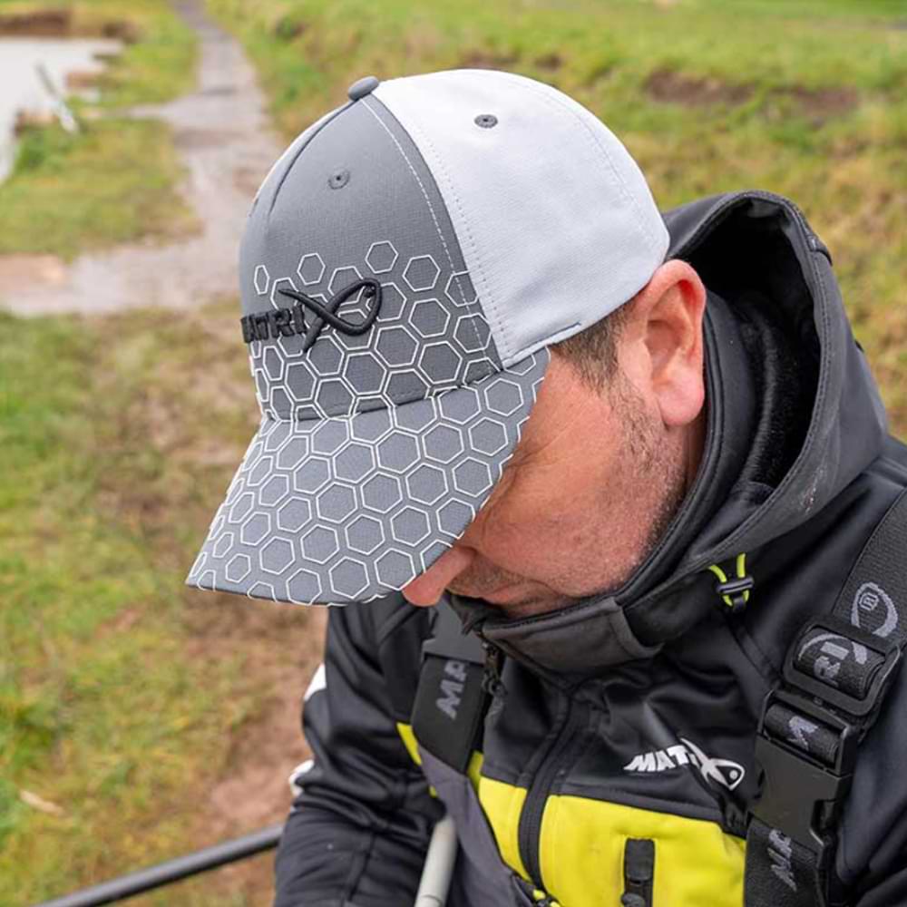 MATRIX Hex Print Baseball Cap Grey