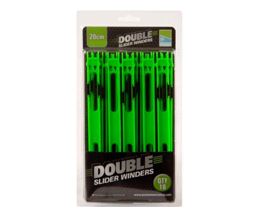 PRESTON Double Slider Winders 20cm Green