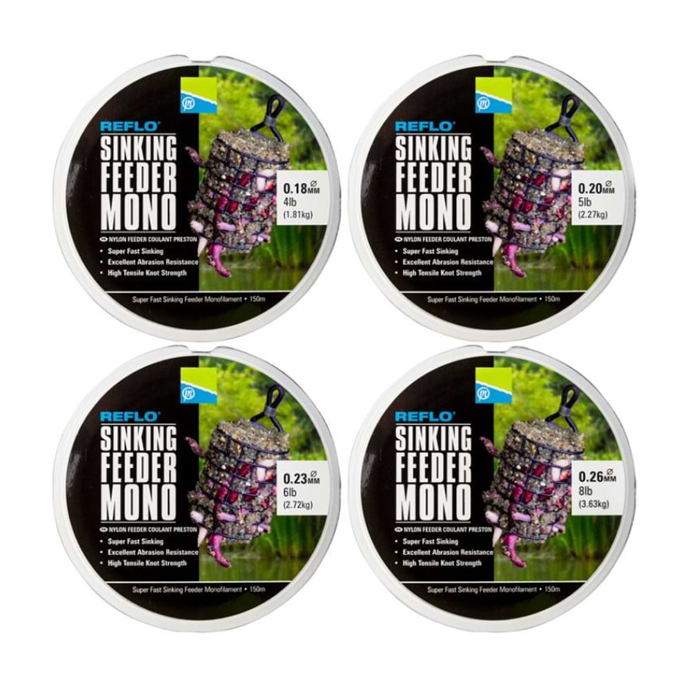 PRESTON Reflo Sinking Feeder Mono 150m