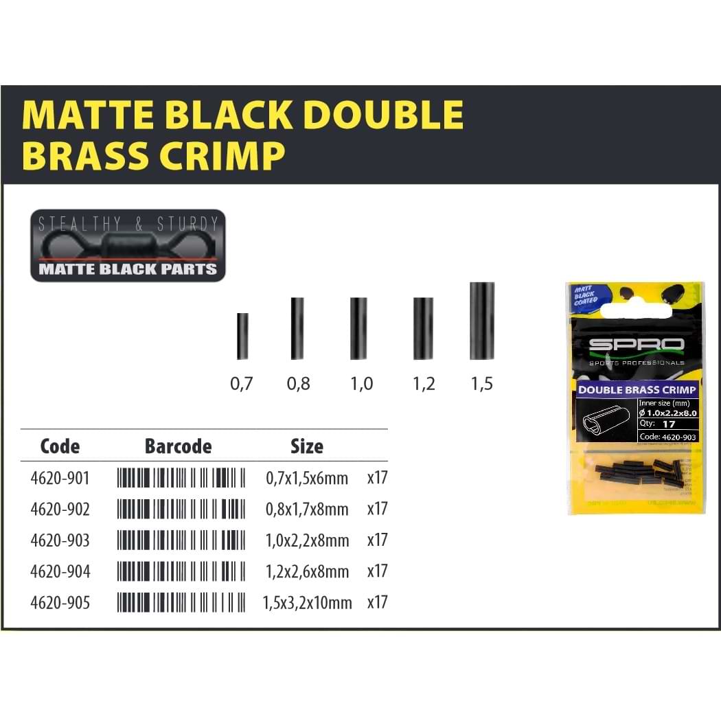 SPRO Matte Black Double Brass Crimp