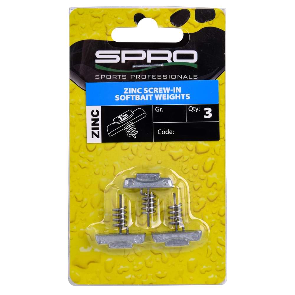 SPRO Zinc Screw-In Softbait Weights 3pcs