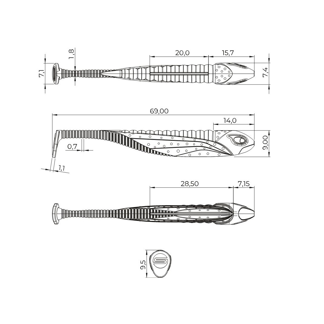 SPRO Scent Insta Shad 2.8g 6.5cm