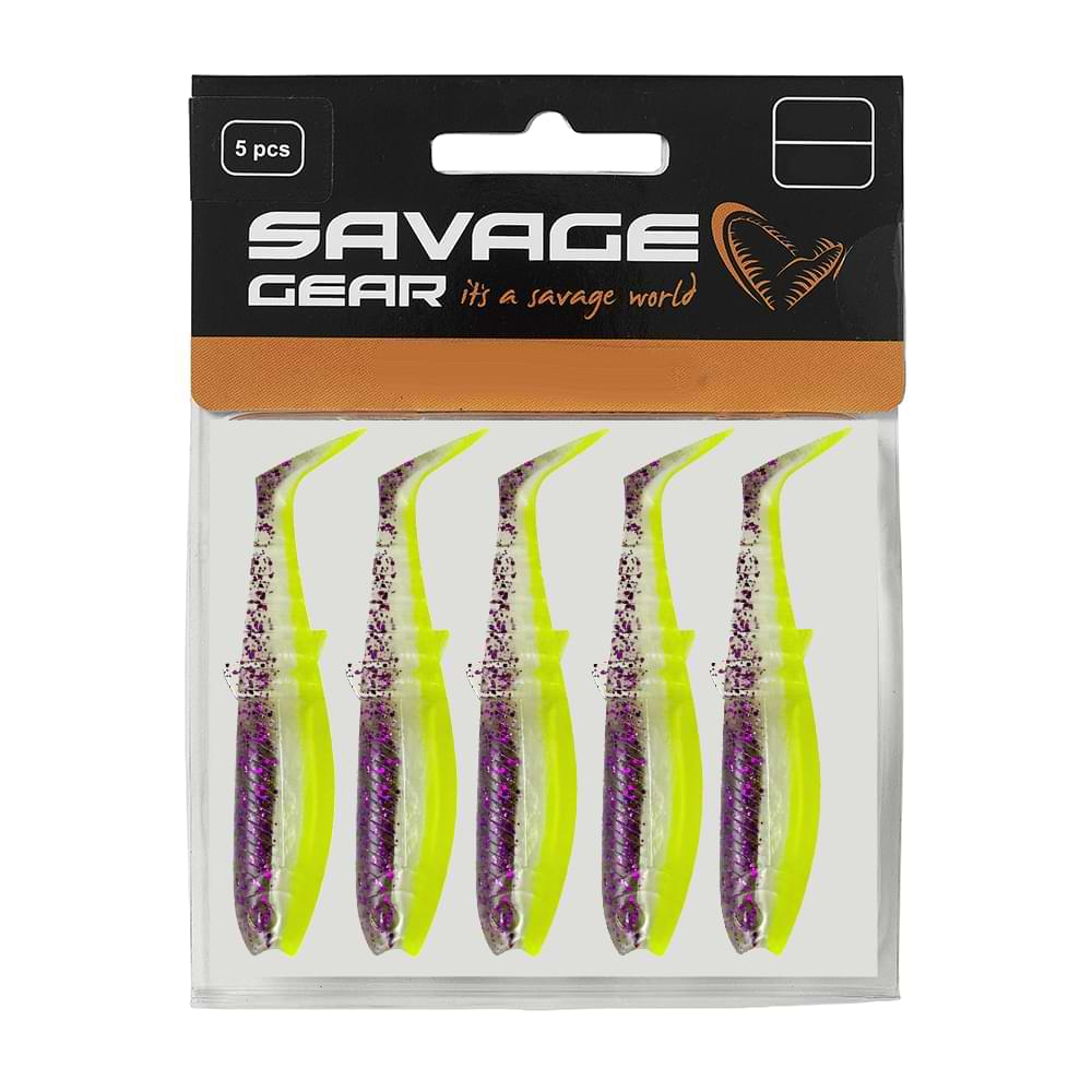 SAVAGE GEAR Cannibal Shad 8cm 5g Purple Glitter Bomb 5pcs