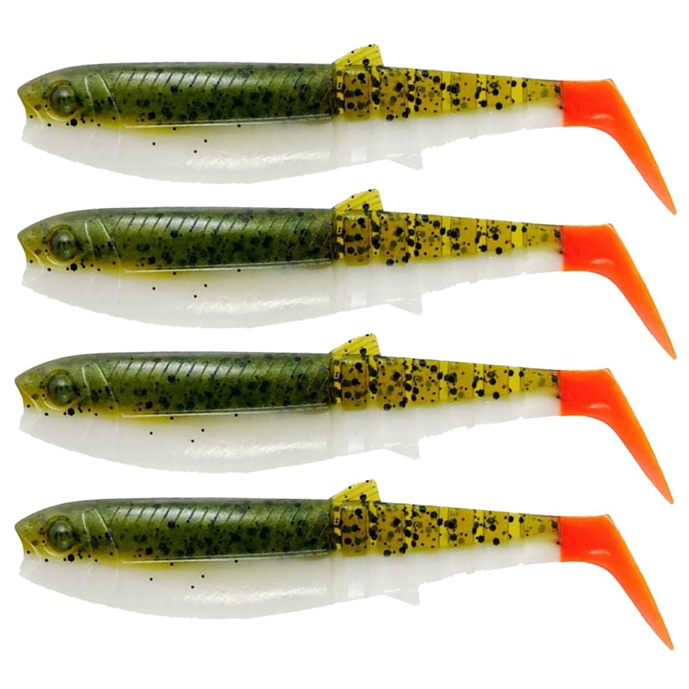 SAVAGE GEAR Cannibal Shad 12.5cm 20g Olive Hot Orange 4pcs