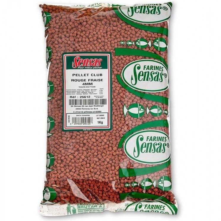SENSAS Pellets Club Rouge Fraise 1kg