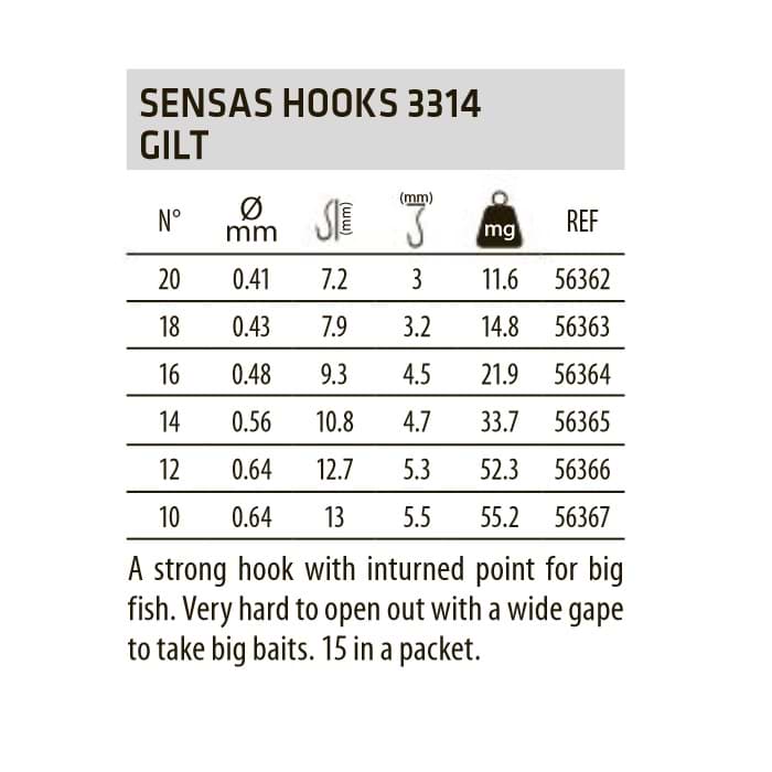 SENSAS Hooks 3314 Gold